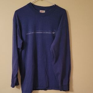 Mens Nike Royal Blue Long Sleeve Crewneck Shirt - 2000s